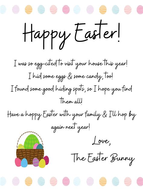 happy easter letter from easter bunny